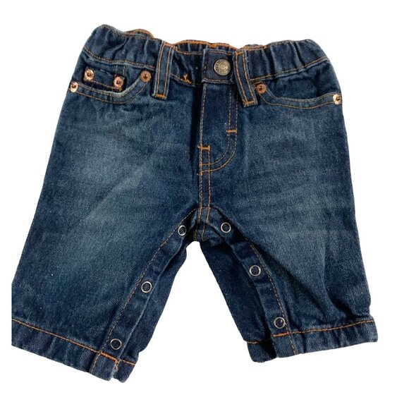 French Toast Infant Baby Size 3 Months Blue Jean Denim Snap up Legs - Picture 1 of 3